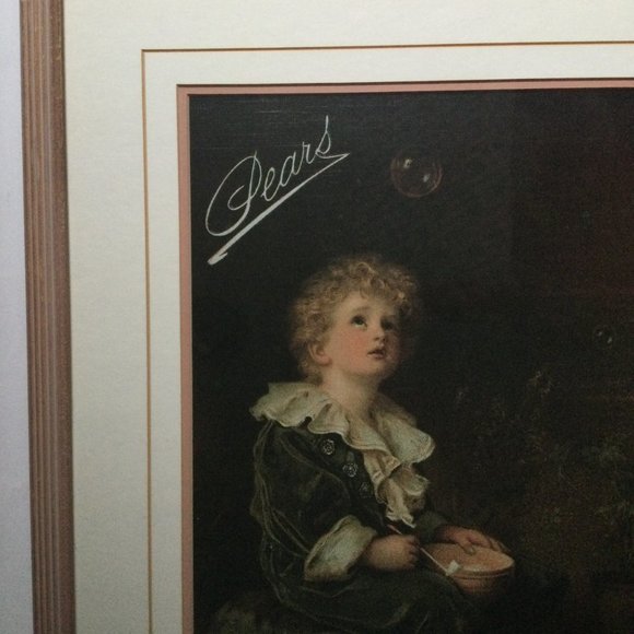 Pears boy with bubbles soap advertising print framed wall decor wall hanging - Picture 2 of 6